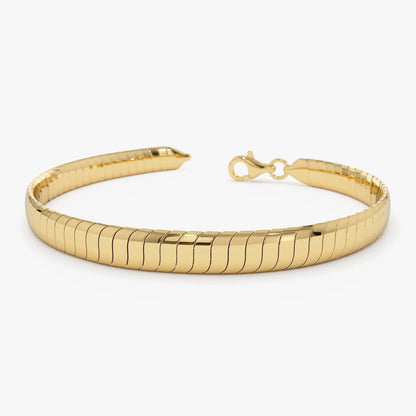14K Gold 5.7mm Wide Cobra Link Chain Bracelet
