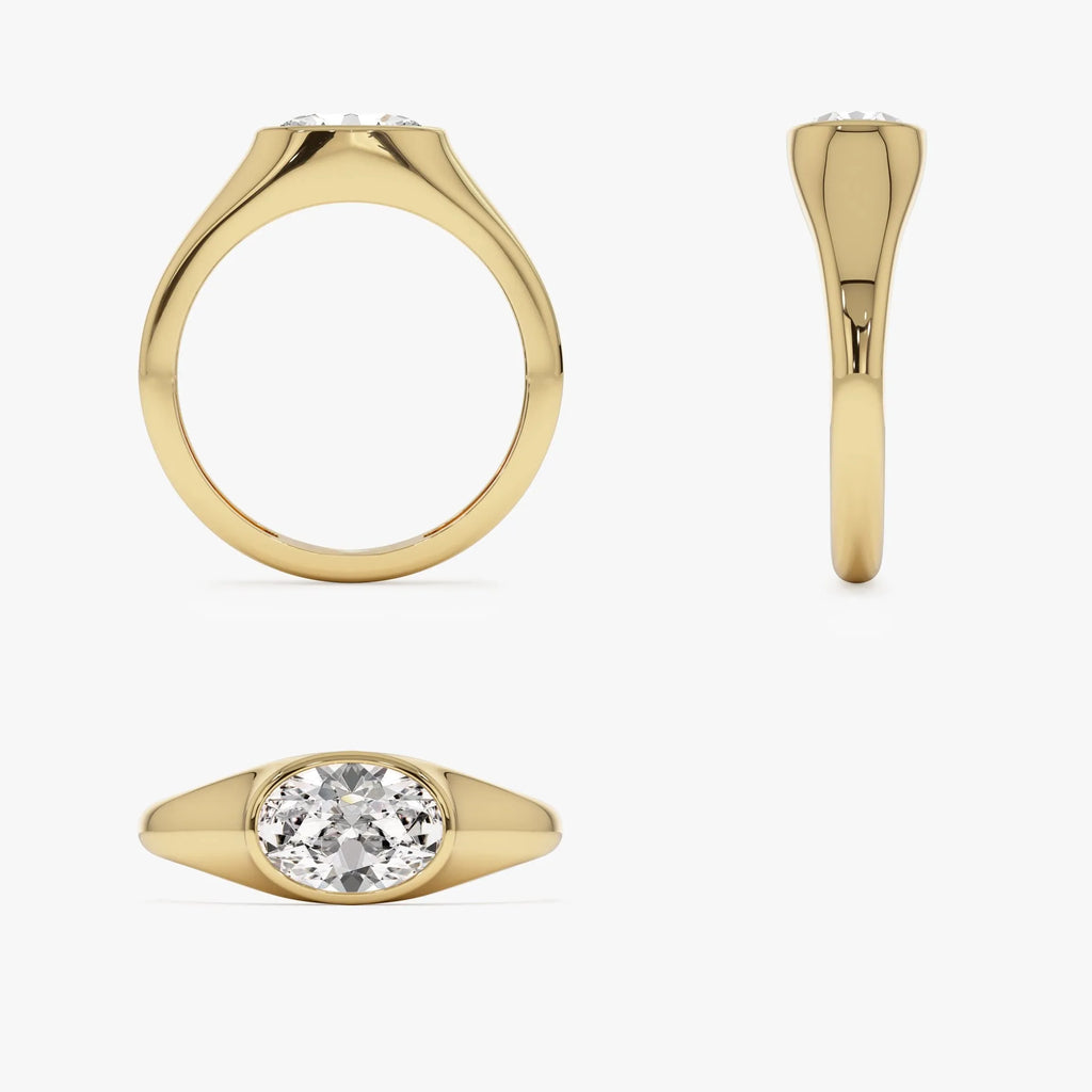 14k Gold 1.00 ctw Oval Lab Grown Diamond Amira Ring