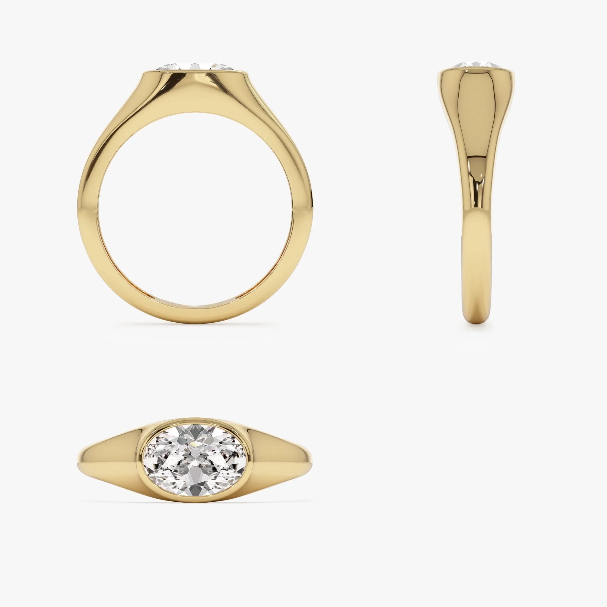 14k Gold 1.00 ctw Oval Lab Grown Diamond Amira Ring