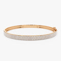 14K Solid Gold 1.05 CTW Round Diamond Crossover Graduating Bangle