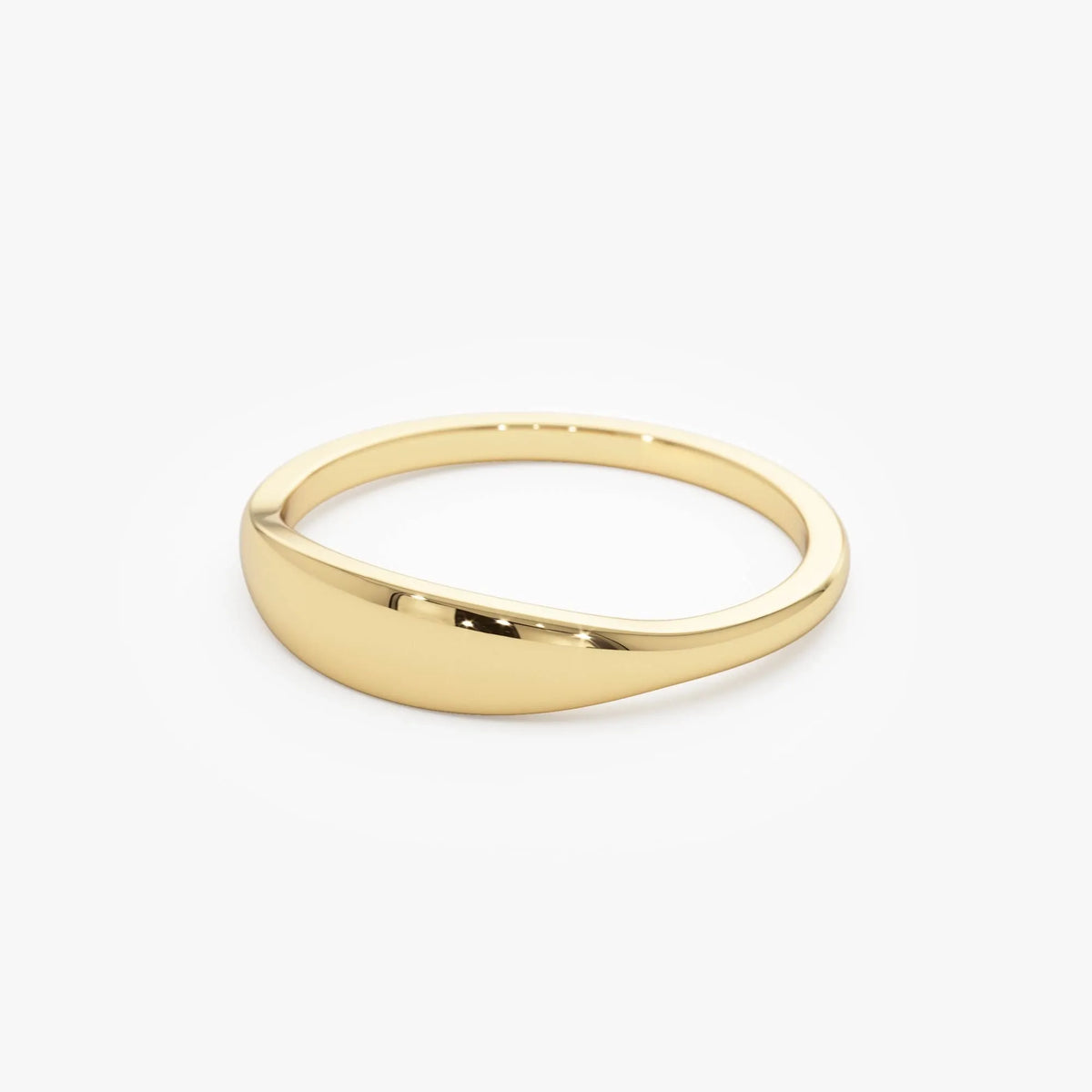 14k Gold Tapered Dome Ring 3.75mm Wide Band