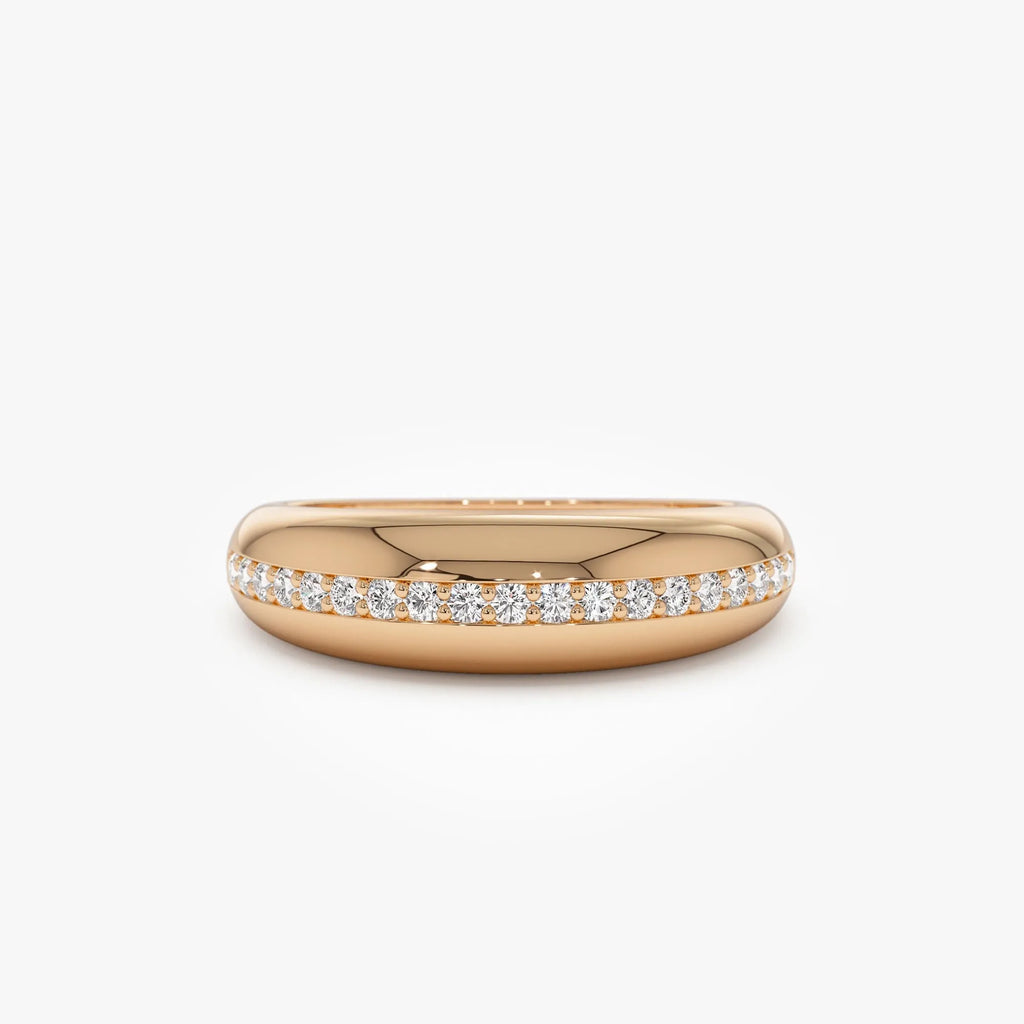 14K Solid Gold Round Diamond 0.20 Carat Dome Balloon Ring