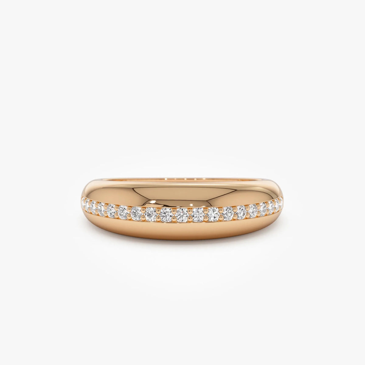 14K Solid Gold Round Diamond 0.20 Carat Dome Balloon Ring
