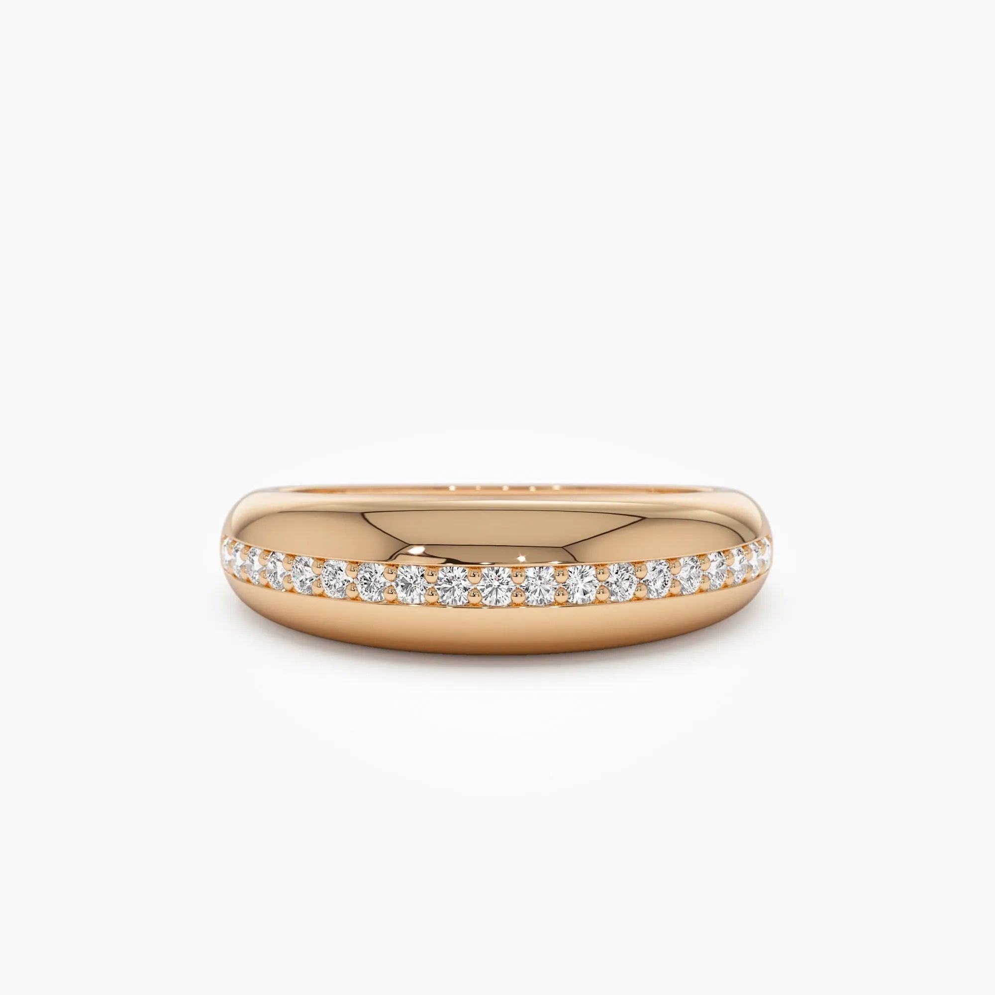 14K Solid Gold Round Diamond 0.20 Carat Dome Balloon Ring