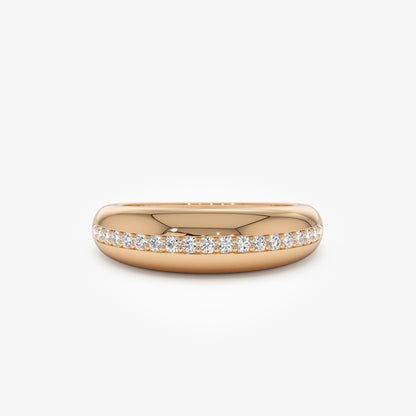 14K Solid Gold Round Diamond 0.20 Carat Dome Balloon Ring