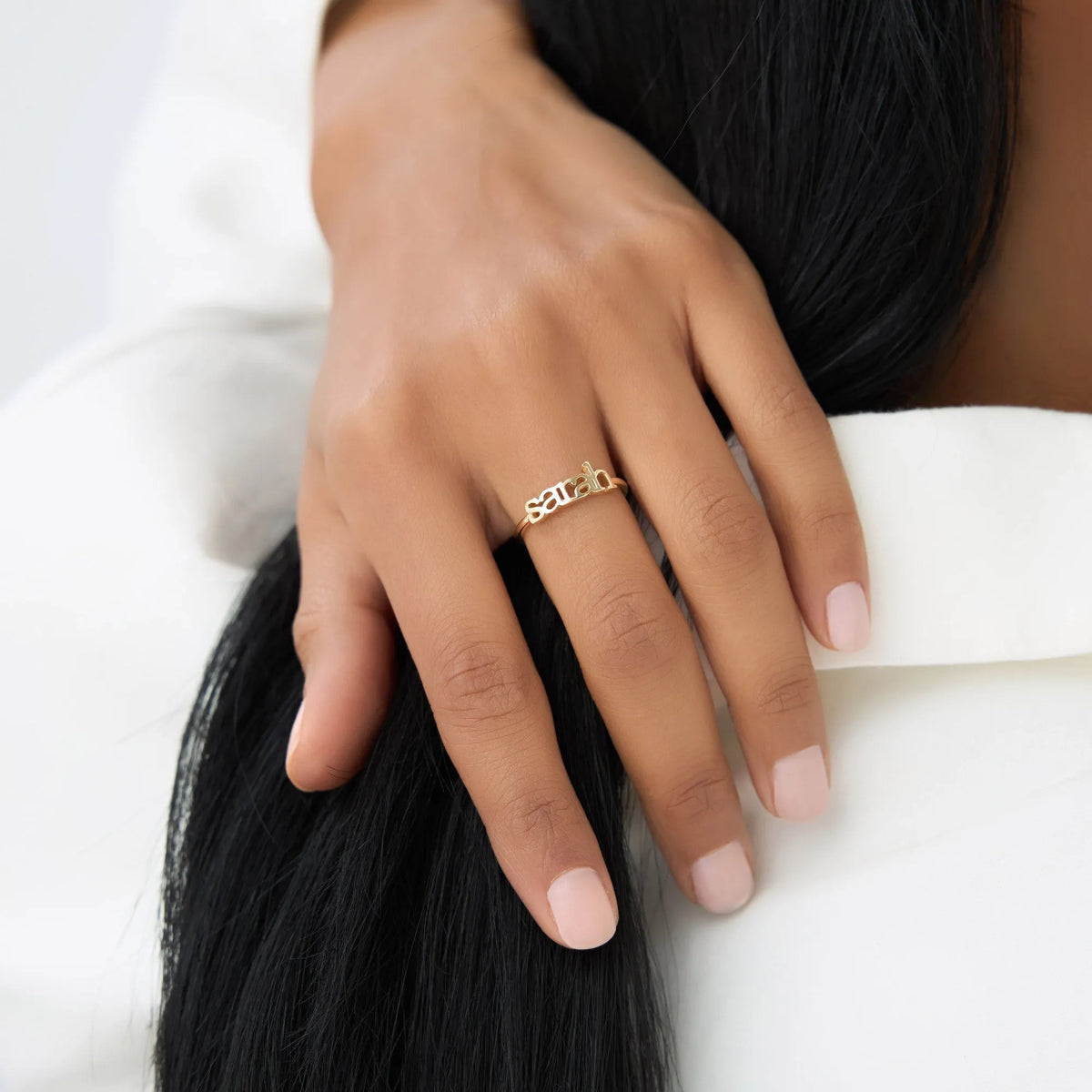 14K Solid Gold Personalized Custom Name Ring Handcrafted Jewelry