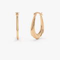14k Gold Layered Drop Hoop Earrings 20mm Length 4mm Width