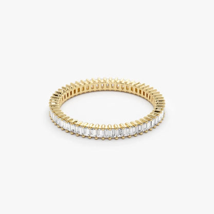 14k Solid Gold Baguette Diamond 0.75 Carat Full Eternity Stackable Band Ring