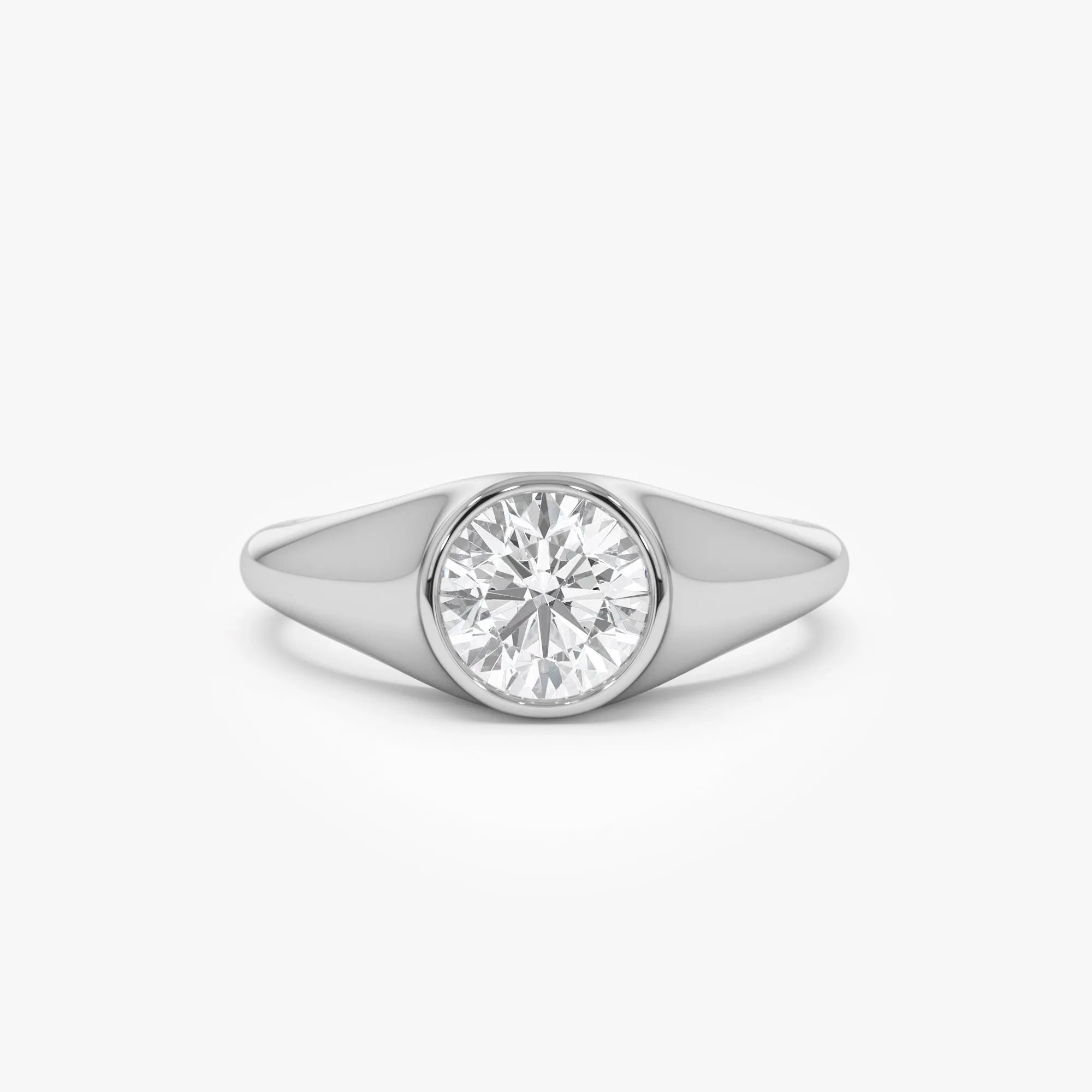 14k Gold Lab Grown Diamond Round Ring 1.00 ctw Alina