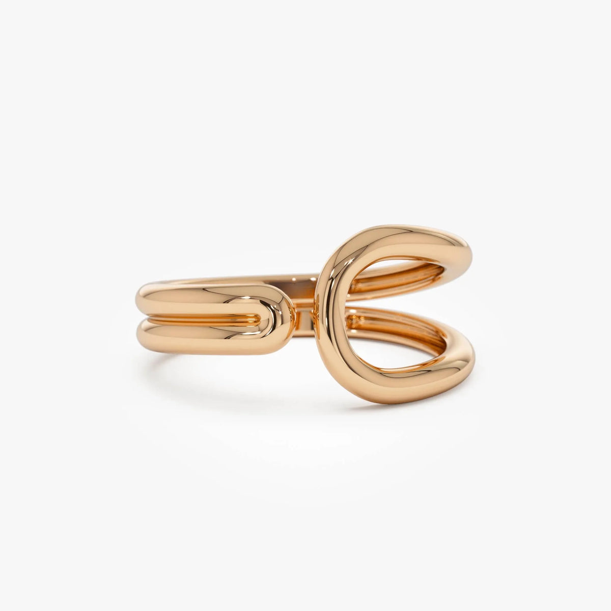14k Solid Gold Modern Minimalist Tapered Statement Ring