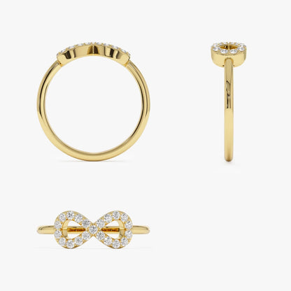 14k Gold 0.20 ctw Round Diamond Infinity Symbol Ring