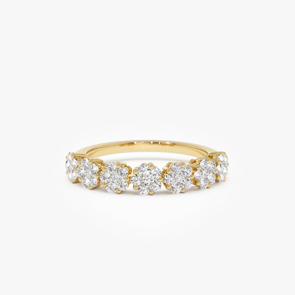 14K Solid Gold Round Diamond 0.50 Carat Illusion Setting Wedding Ring