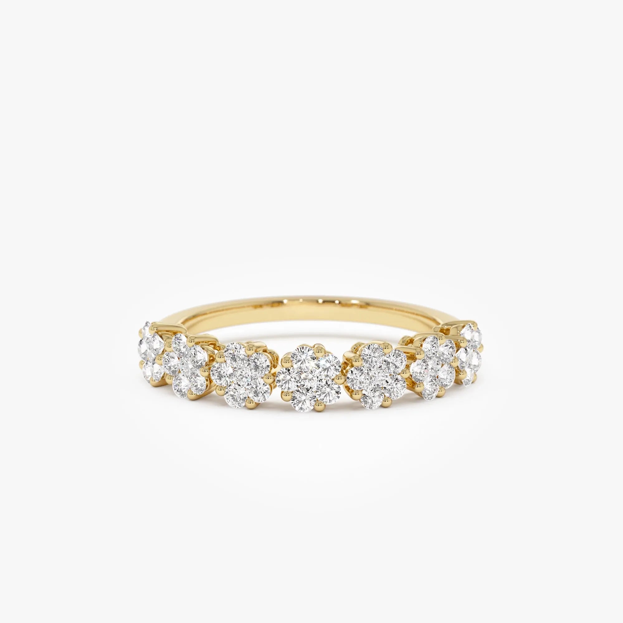 14K Solid Gold Round Diamond 0.50 Carat Illusion Setting Wedding Ring