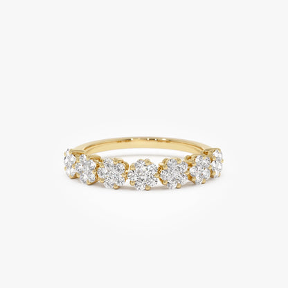 14K Solid Gold Round Diamond 0.50 Carat Illusion Setting Wedding Ring