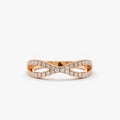 14K Solid Gold Round Diamond Eternity Micro Pave Wedding Band 0.22 Carat