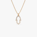 14K Solid Gold 0.14 CTW Round Diamond Hamsa Necklace