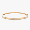 14K Solid Gold 1.01 CTW Emerald Cut Diamond Bezel Set Bangle