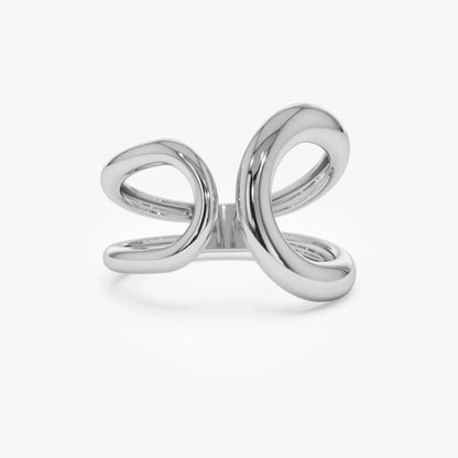 14k Solid Gold Bold Graduated Wide Band Statement Ring