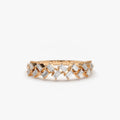 14K Solid Gold Baguette Diamond Zig Zag Shared Prong Ring 0.32 CTW