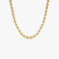 14k Solid Gold Round Bead Ball Necklace