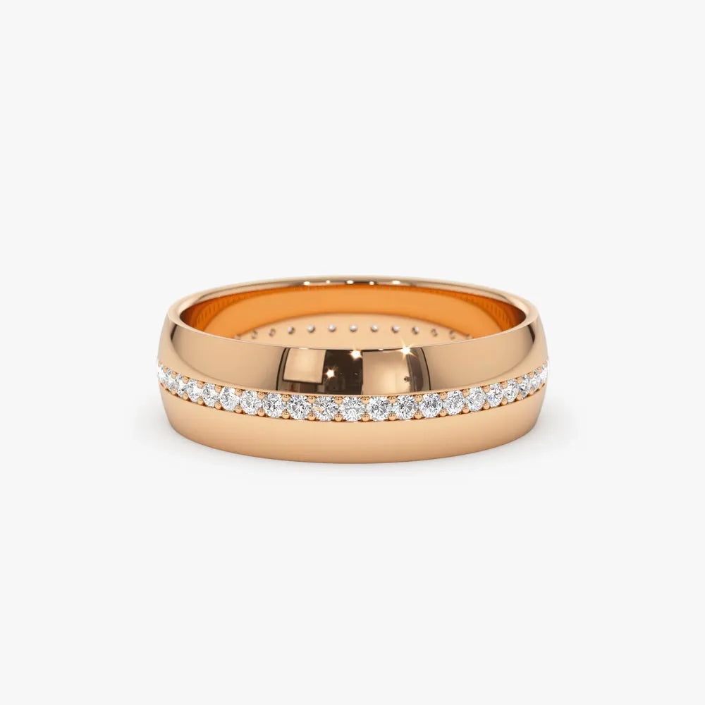 14K Solid Gold Round Diamond 0.47 Carat 5mm Wide Full Eternity Ring