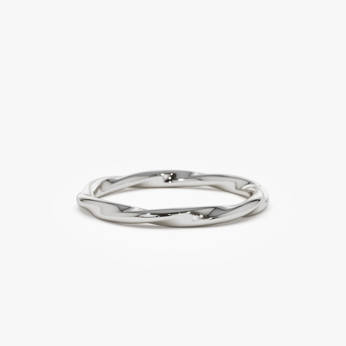 14k Solid Gold Wavy Stackable Promise Ring Band