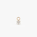 14k Gold Diamond Flower Hoop Charm for Earrings 0.06 ctw