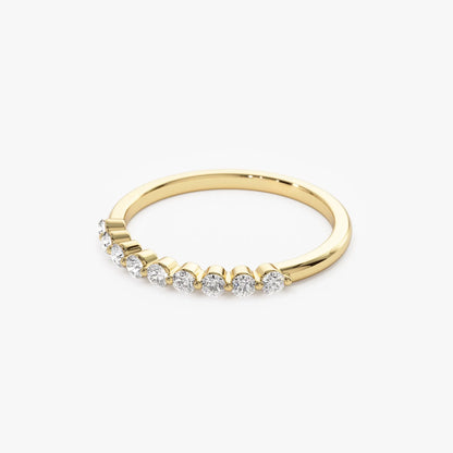 14K Solid Gold Round Diamond 0.30 Carat Single Shared Prong Wedding Ring