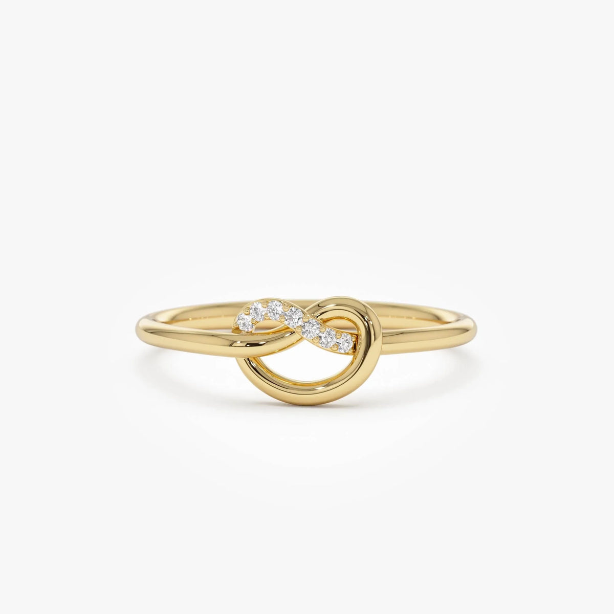 14k Gold Love Knot Diamond Ring 0.04 ctw