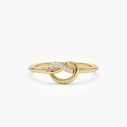 14k Gold Love Knot Diamond Ring 0.04 ctw