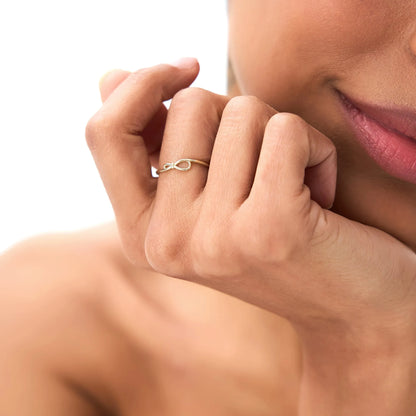 14k Gold Infinity Knot Ring 4.1mm Wide Minimalist Band