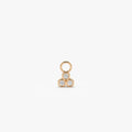 14k Gold Diamond Triangle Bezel Hoop Charm for Earrings 0.09 ctw