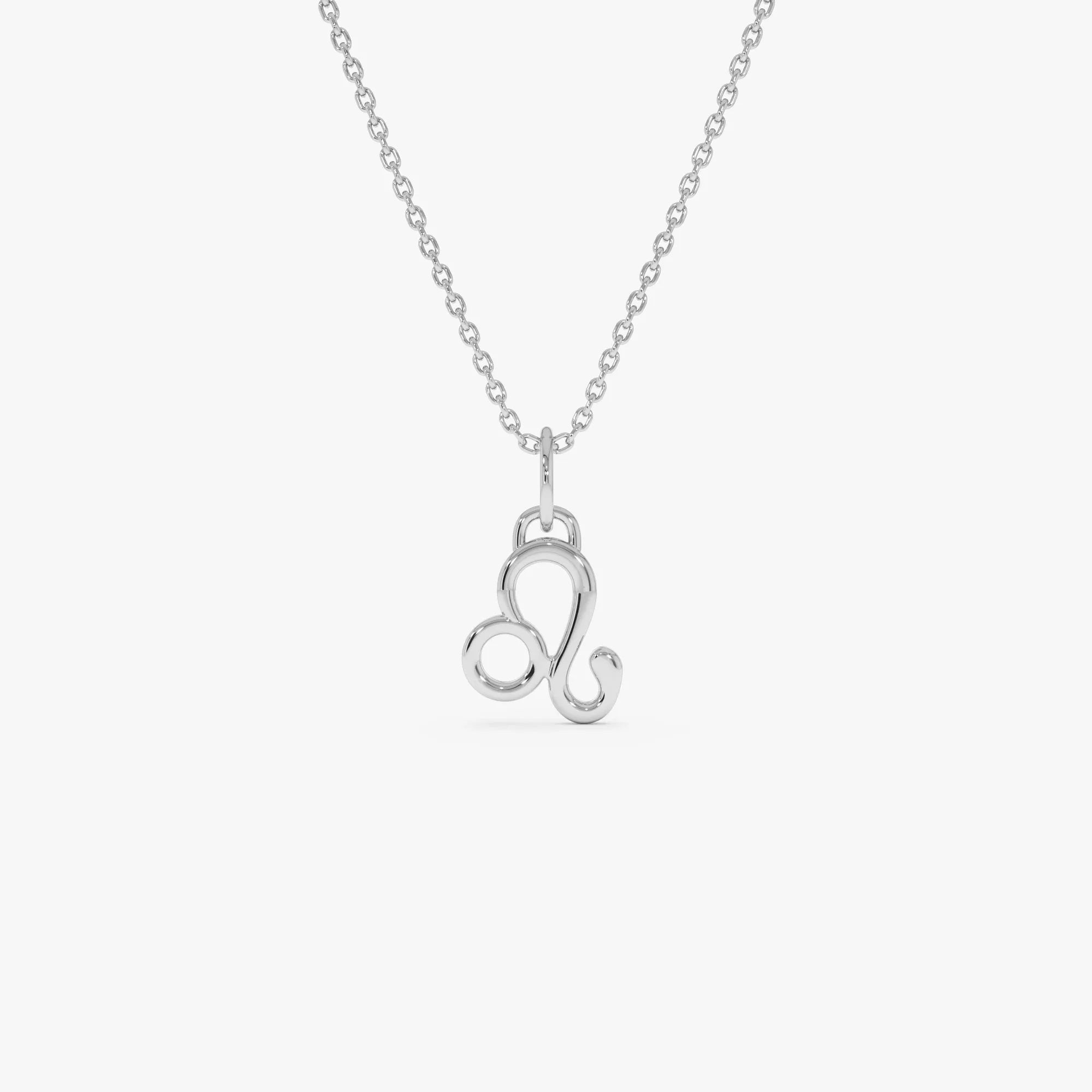 14k Solid Gold Leo Zodiac Charm Pendant Necklace