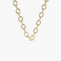 14k Solid Yellow Gold Oval Link Cable Chain Necklace
