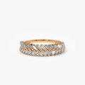 14k Gold 0.62 ctw Step Baguette Diamond Channel Prong Setting Ring