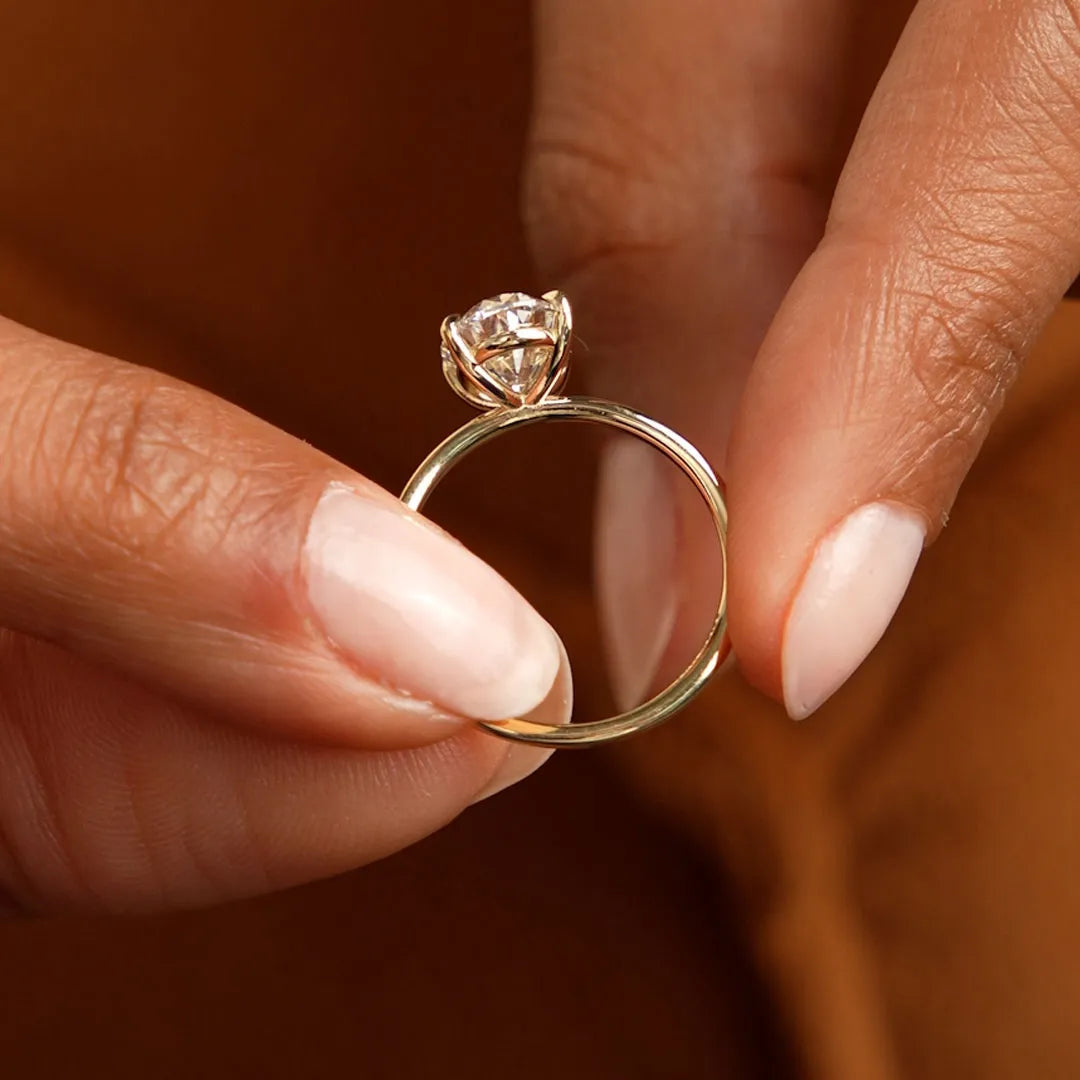 14k Gold 2.00 Carat Oval Cut Lab Grown Diamond Prong Setting Engagement Ring Odessa