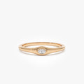14k Gold Marquise Diamond Stacking Ring 0.08 ctw