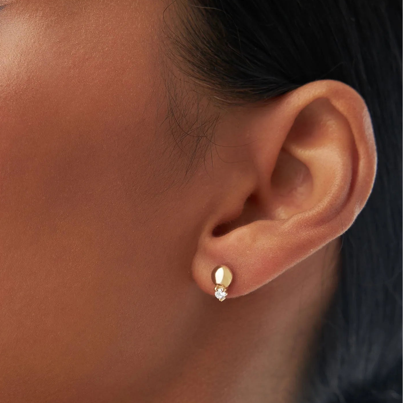14k Gold Diamond Round Cut Ball Stud Earrings 0.17 ctw