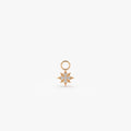 14k Gold Diamond Star Hoop Charm for Earrings 0.03 ctw