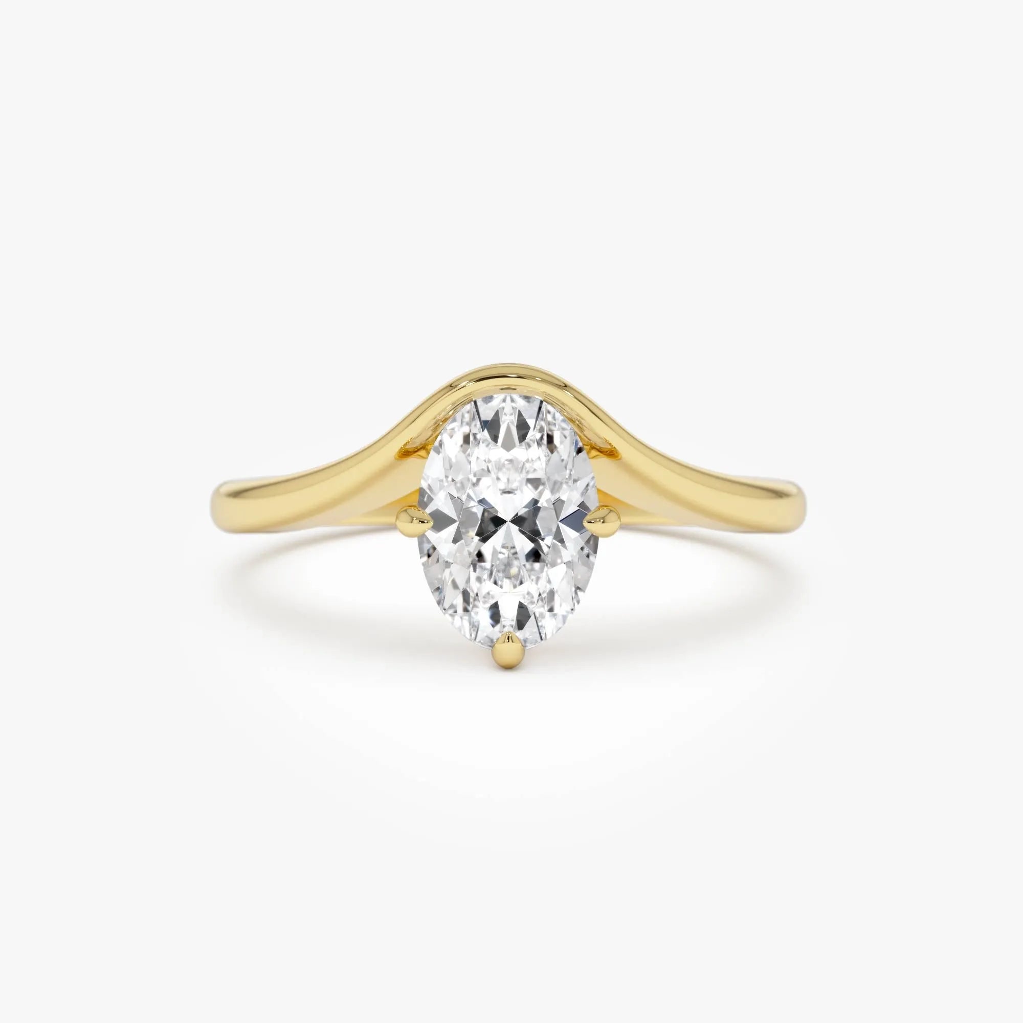 14k Gold Lab Grown Diamond 1.00 Carat Oval Cut IGI Certified Designer Setting Nerissa Ring