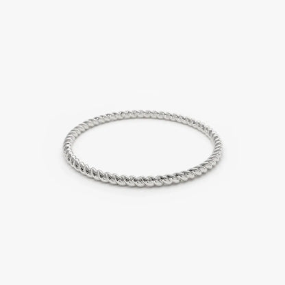 950 Platinum Braided Twist Stackable Wedding Band Ring