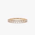 14K Solid Gold Round Diamond 3 Prong Wedding Ring