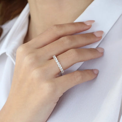 14k Gold Round Diamond Full Eternity Ring Basket Setting 2.25ctw