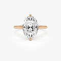 14k Gold 3.00 Carat Oval Lab Grown Diamond Engagement Ring Prong Setting