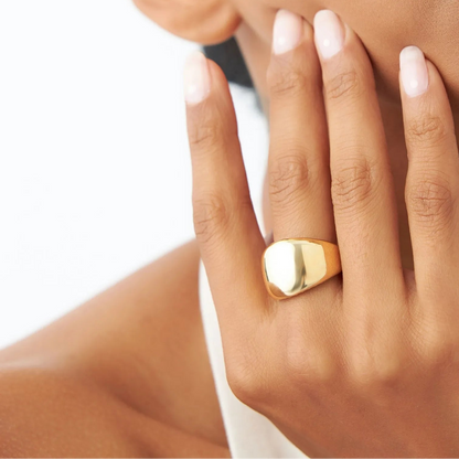 14k Solid Gold Chunky Graduated Dome Statement Ring