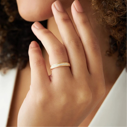 14K Solid Gold Round Natural Diamond Milgrain Full Eternity Ring 0.30 ctw