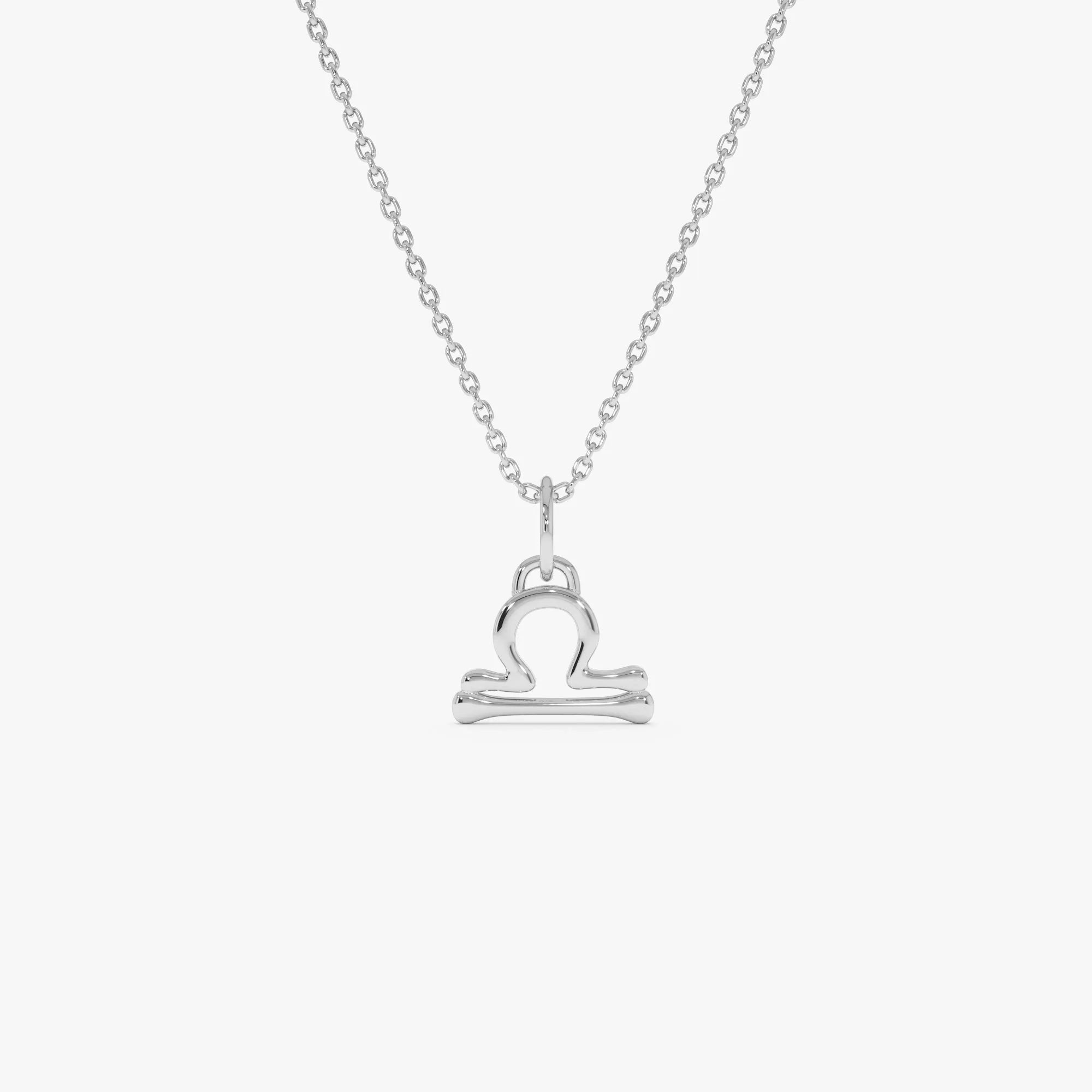 14k Solid Gold Libra Zodiac Charm Pendant Necklace