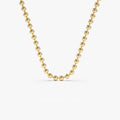14k Solid Gold Round Bead Ball Chain Necklace