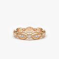 14k Gold 0.35ctw Round Diamond Micro Prong Art Deco Vintage Eternity Wedding Ring