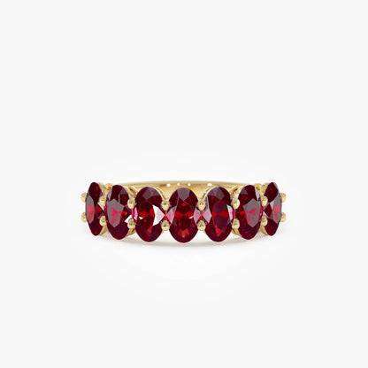 14k Gold Ruby Oval Cut Basket Setting Ring 2.70 ctw